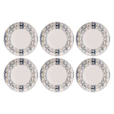 Elegant Service Plate Set (6 Pieces), 100% Ceramic, 10.0 x 10.0 x 1.0 inches | Dishwasher & Microwave Safe | Perfect for Formal Dining or Everyday Use, Durable and Stylish Design for Any Table Setting