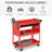 Rolling Tool Cart with Wheels Storage Trays for Garage Warehouse Red