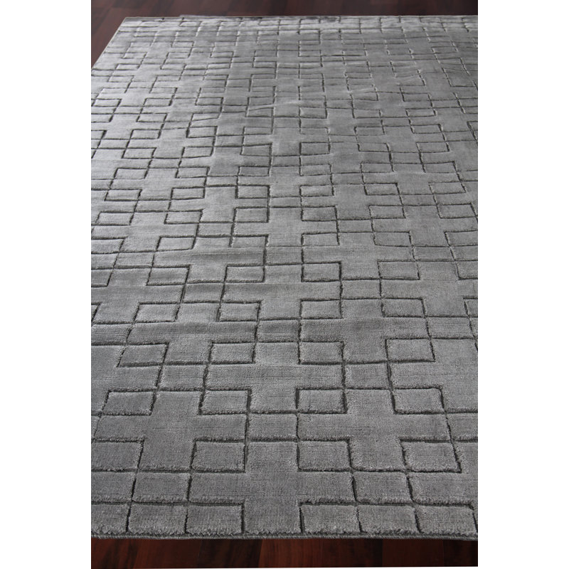 Smooch Geometric Area Rug in Dark Gray, Rectangle 6' x 9'