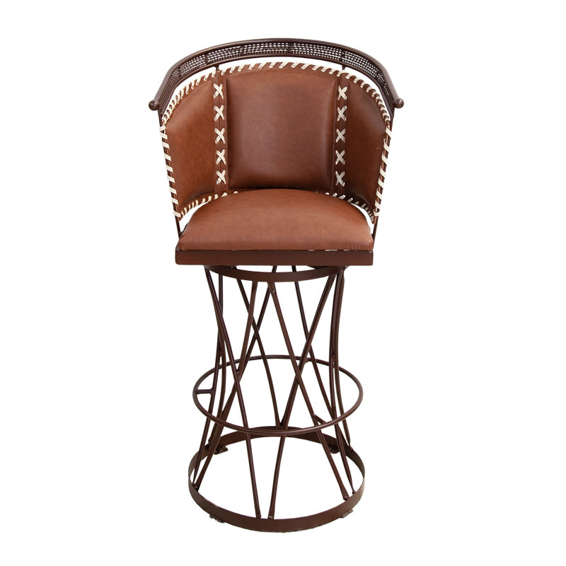 Tabouret de bar pivotant Kiyanah Heritage,  Tabouret de bar (siège d'une hauteur de 30 po), Brun