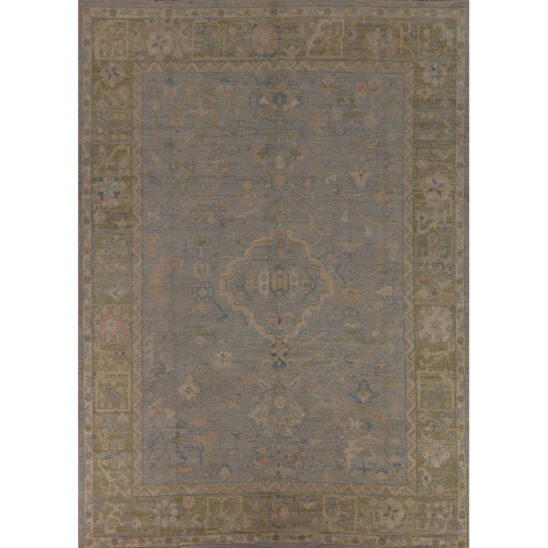 Vegetable Dye Oushak Turkish Area Rug 12