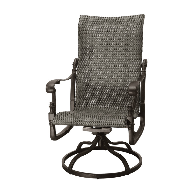 Florence Woven High Back Swivel Rocker, Desert Bronze, Chestnut