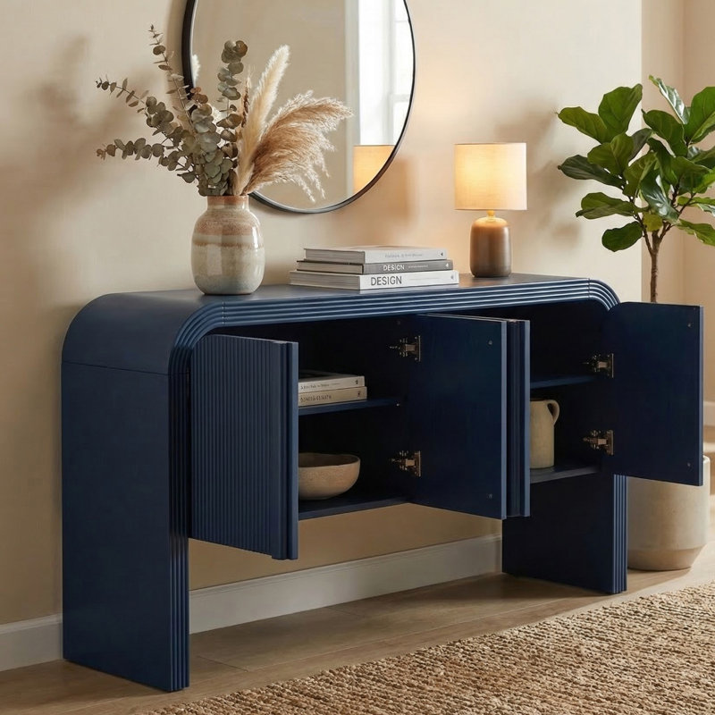 63" Console Table Entryway Sideboard for Hallway Living Room, Navy Blue