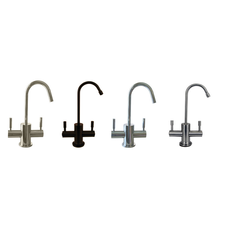 Contemporary 10" 2-Lever Handle Hot and Cold Water Dispenser Faucet, Polished Chrome