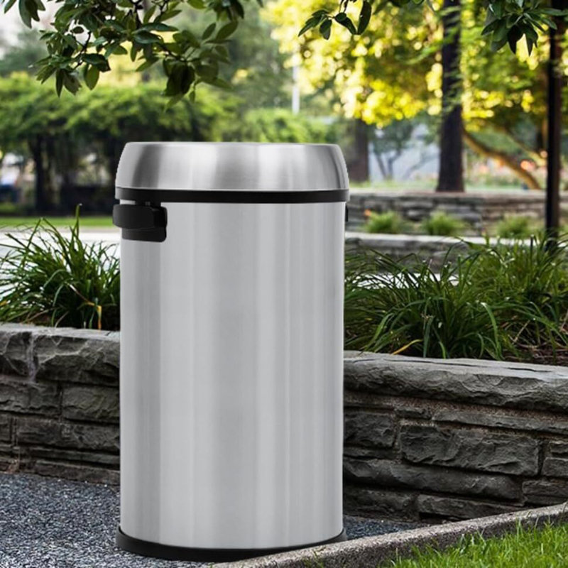 Poubelle à couvercle pivotant en acier (17 gallons)