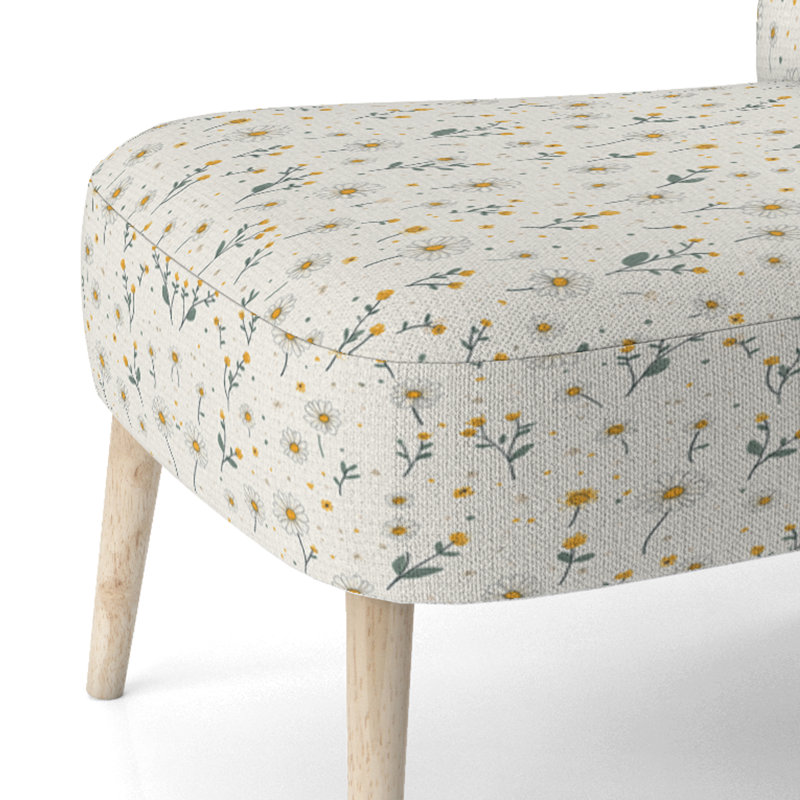 Chaise rembourrée Floral, Chaise d'appoint sans accoudoirs