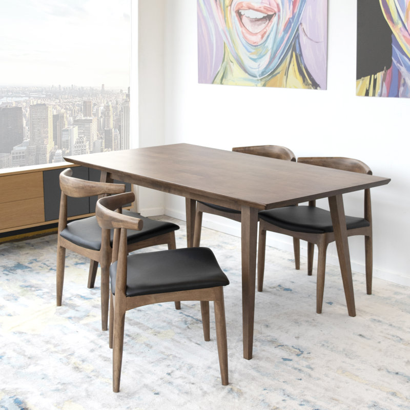 Ensemble repas pour 4 personnes Hreinn, Noyer, Noir