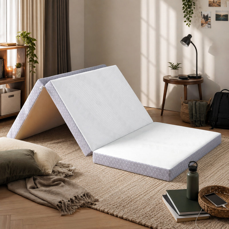 Matelas pliant en mousse viscoélastique CoolSoft, 4", Très grand simple