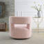 Chaise de salon pivotante à 360 ° avec accents de confort en tissu rose et intérieur