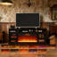 Console télé avec foyer électrique, rangement ouvert et armoires latérales-1524244092