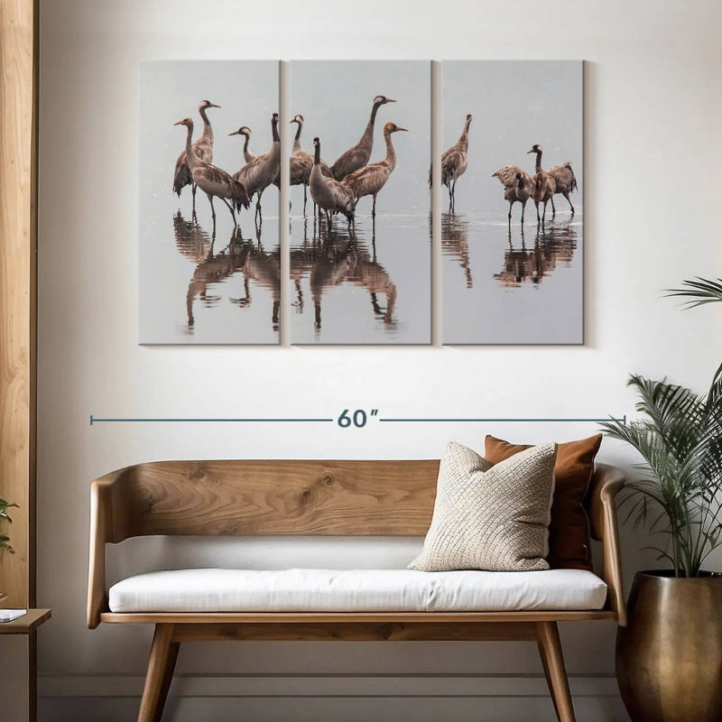 Brampt Sandhill Crane Flock, 32" H x 50" W