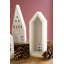 SET OF FIVE WOODEN VILLAGE - WHITEWASH