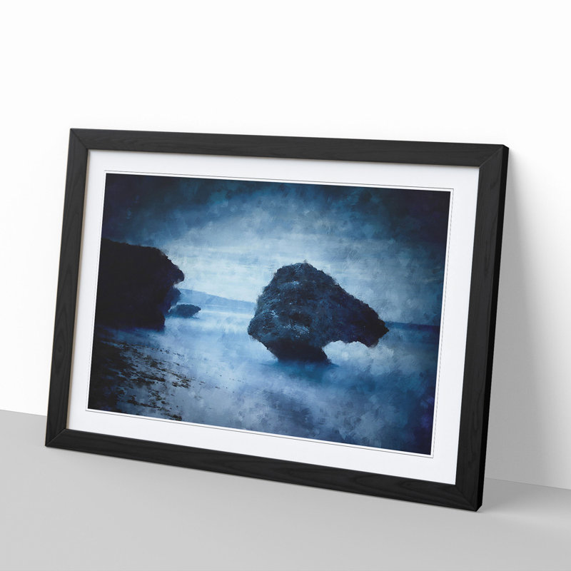 Barbados Beach - Picture Frame Painting, Black Framed, 27cm H x 36cm W x 2cm D