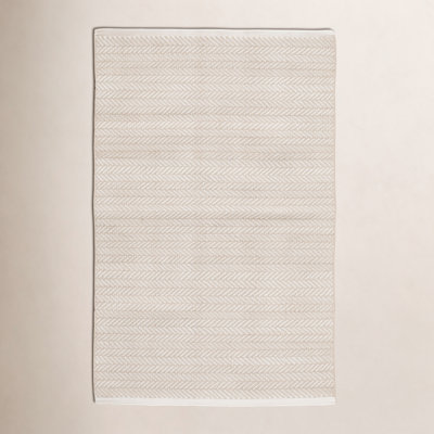 Herringbone Linen/White Handwoven Indoor/Outdoor Rug