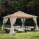 MASTERCANOPY Steel Patio Gazebo with Corner Shelves