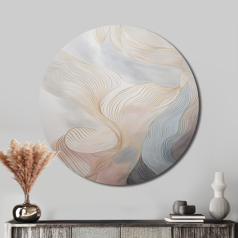 Collynns - Art abstrait rond en métal, H 16 po x l 16 po