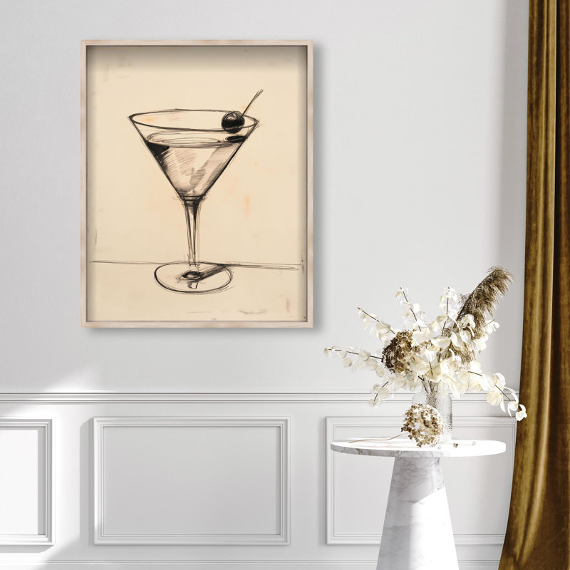 Oliver Gal Tasting Notes Bar - Luxury Shadowbox Framed Wall Art, Cream, 32" H x 26" W