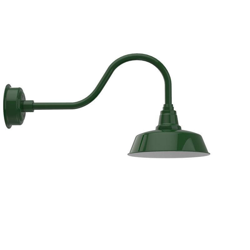 Luminaire de grange d’extérieur Vandervliet, H 16,37 po x l 12 po x P 29,75 po, Vert rétro