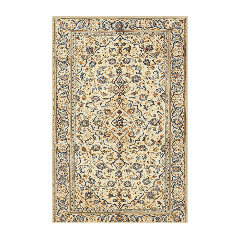 Tapis oriental beige / bleu / brun, Rectangle 5 pi x 7 pi