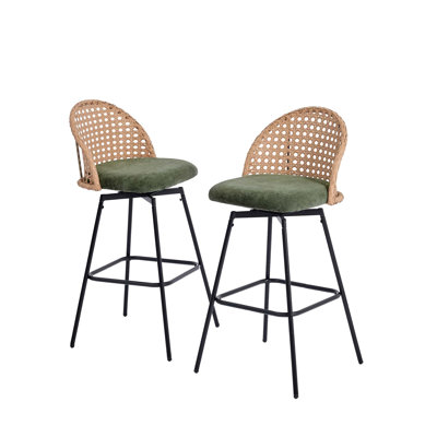 Swivel Upholstered Chenille Bar Stool