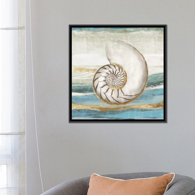 « pacific touch i », impression sur toile, H 18 po x l 18 po x P 1,5 po, Toile avec cadre noir, Pas de tapis
