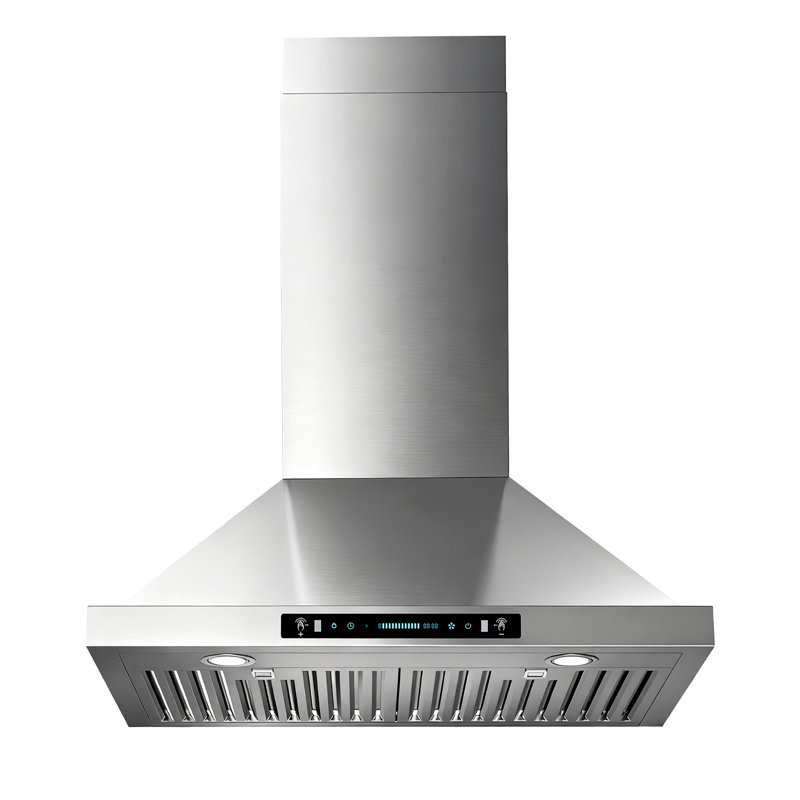 30" 900 CFM  Convertible Wall Mount Range Hood Stainless Steel Quiet 4 Speed Gesture Remote and Touch Panel Control with LED Lights