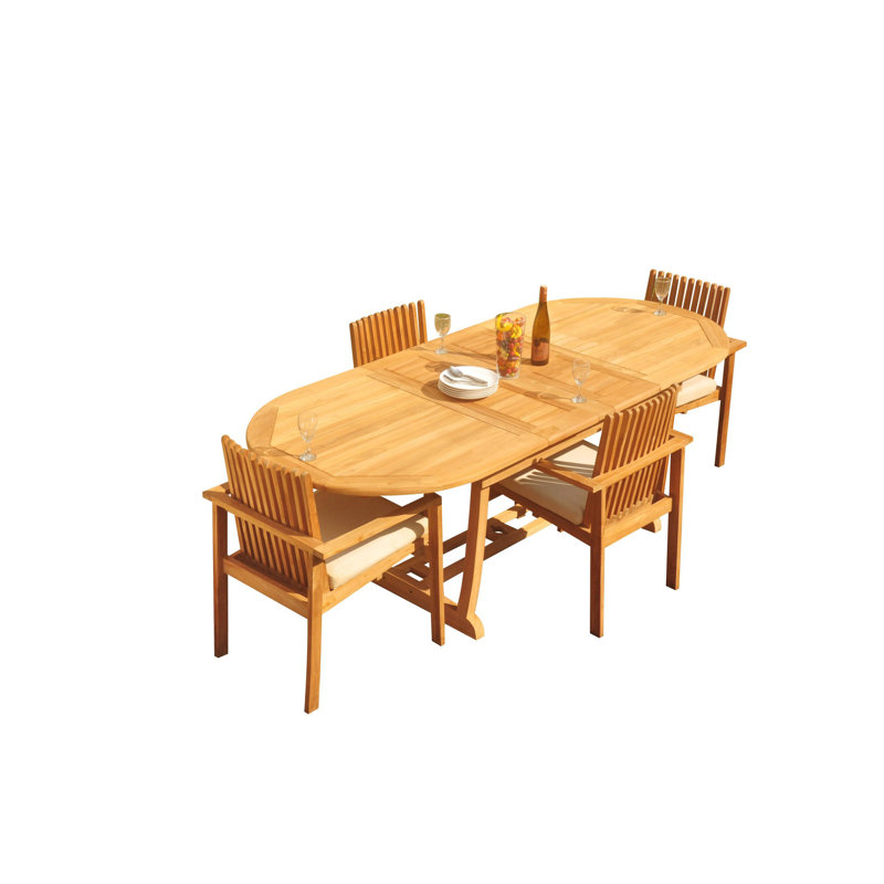 Outdoor 9 - Piece Teak Dining Set