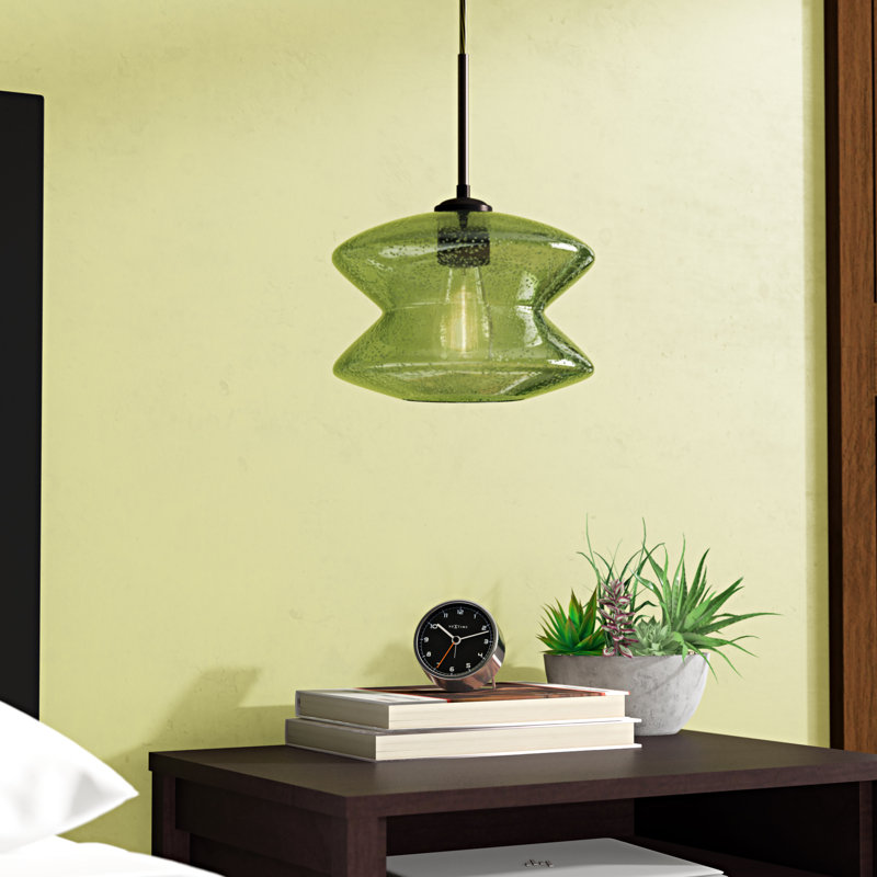 Luminaire suspendu géométrique 1 lumières simple Yara, Nickel satiné, Mousse