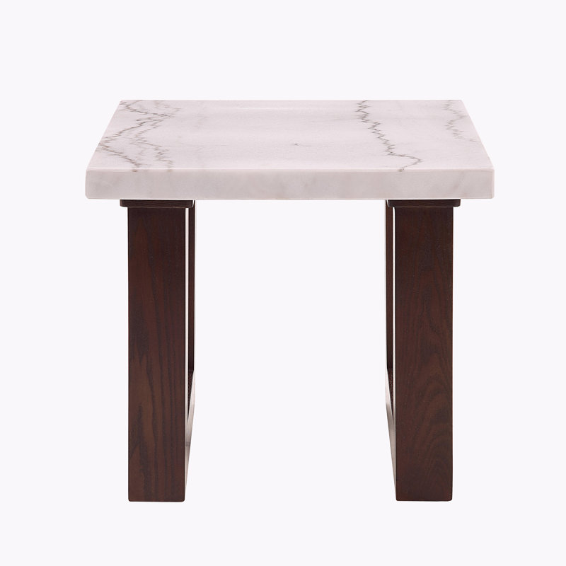 Plateau de table en marbre blanc naturel, table d'appoint de traitement de surface couleur café