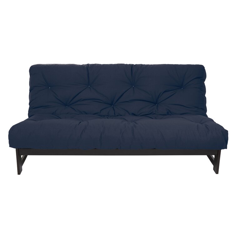 Harding Cold Foam Futon Mattress Alwyn Home Color: Navy, Size: Queen, Thickness: 10