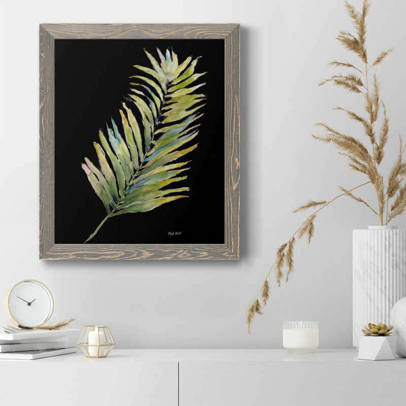 Frond II - reproduction de cadre photo sur papier, H 24 po x l 18 po x P 1,5 po, Papier gris
