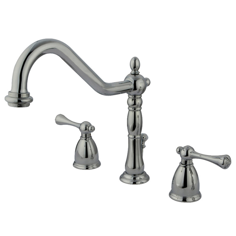 Elizabeth Widespread Bathroom Faucet with Drain Assembly, Polished Chrome