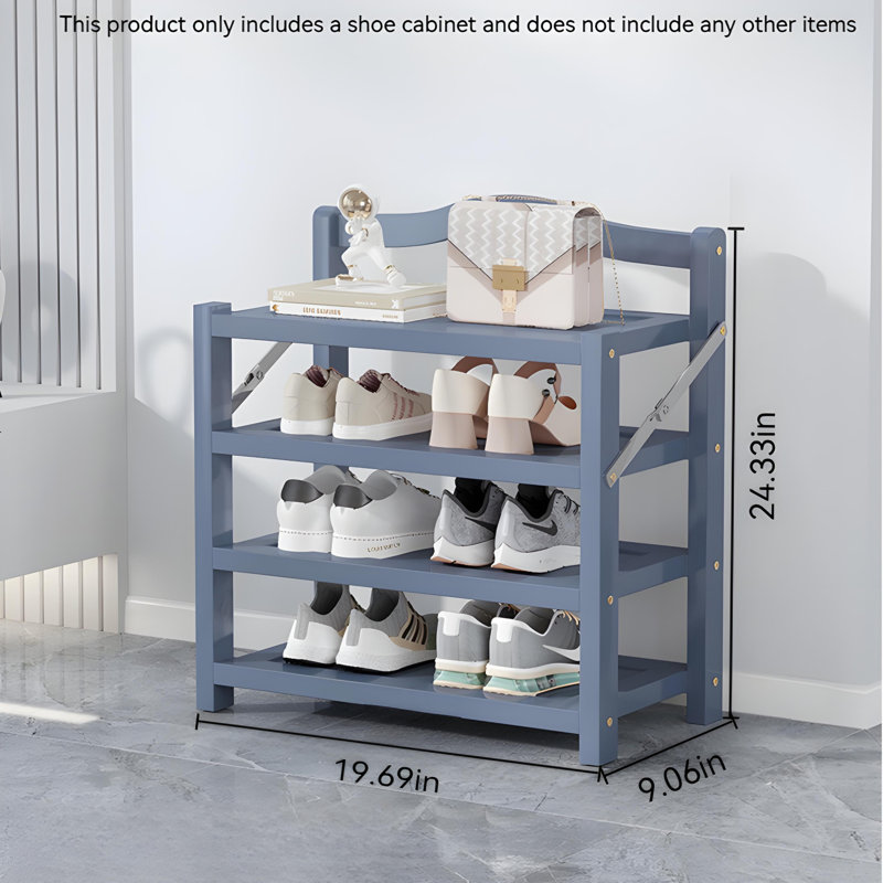 Foldable Shoe Rack – Pull Out Multi-Layer Shoe Storage Shelf For Home & Entryway, Blue