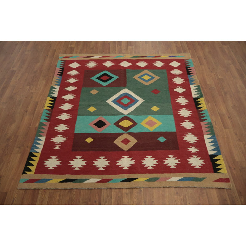 Élégance géométrique: tapis Kilim 6 x 6