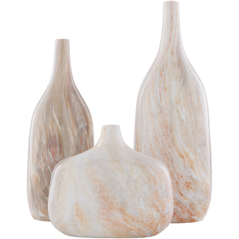 Vase de table en céramique Ayriauna, Blanc / Orange
