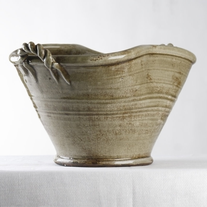 Bol décoratif ovale Pottery, Gris
