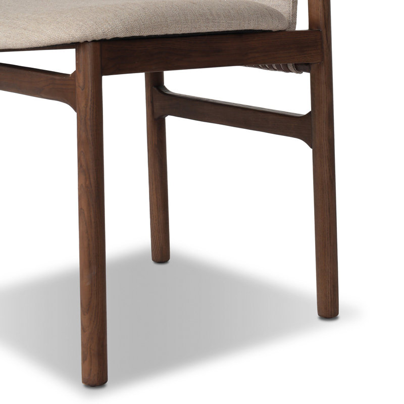 Baden Leather Upholstered Dining Chair, Alcala Wheat, Sienna Brown