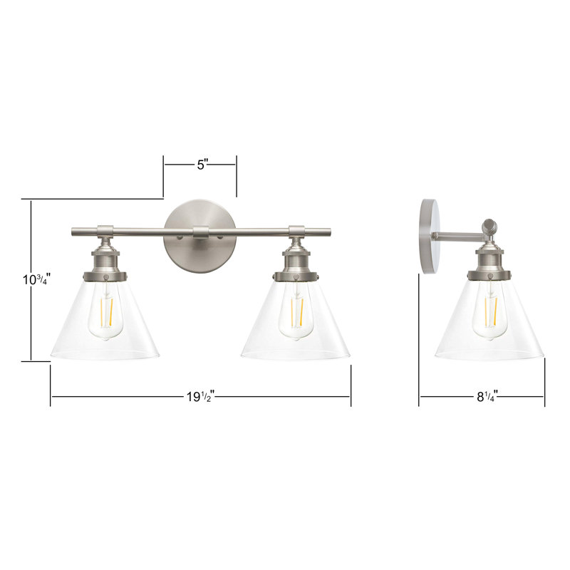 Leila 2 - Light Dimmable Vanity Light, Brushed Nickel