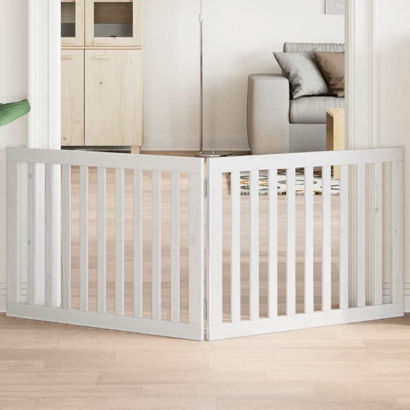 Nickson Solid Wood Dog House Door, 60cm H x 160cm W x 2cm D, White