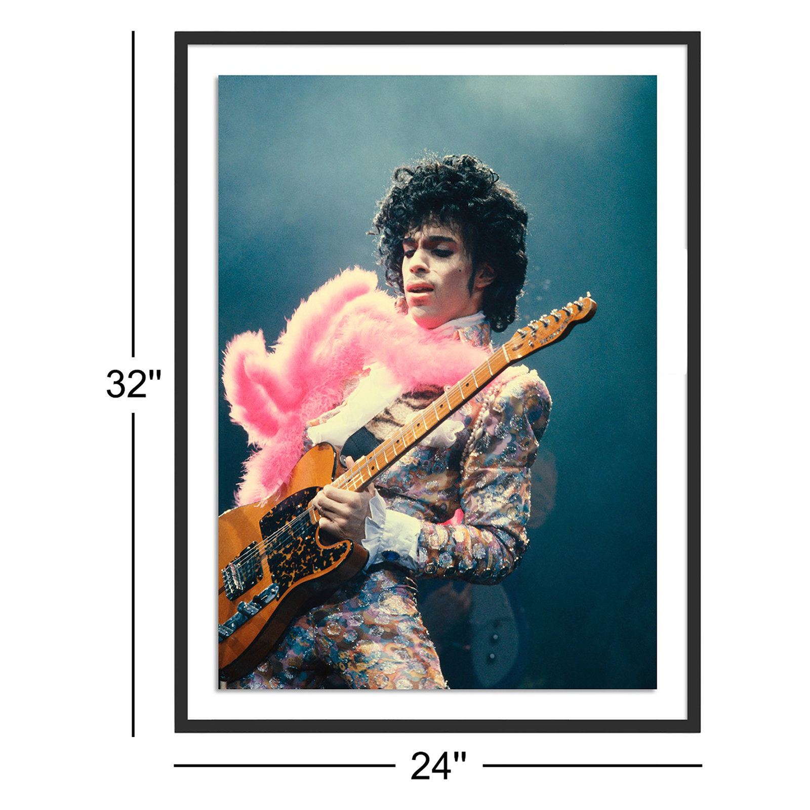 Prince Live At The Forum by Getty Images, Black Framed, 32" H x 24" W