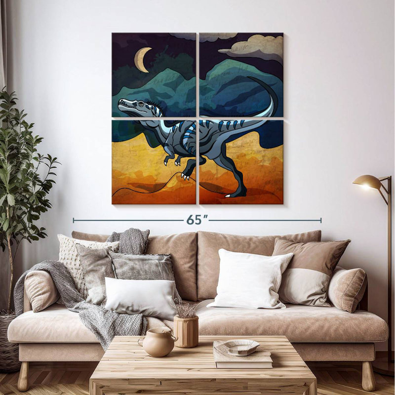 Ashelle Dinosaur In The Night, 45" H x 45" W