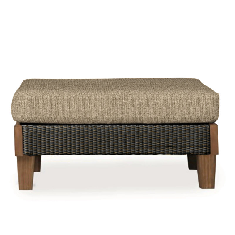 Catalina Outdoor Ottoman, Canvas Black Sunbrella® Canvas, Mink