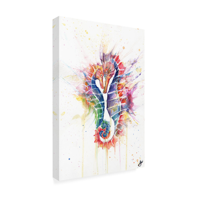 «Sanguine Seahores on Canvas» par Marc Allante, reproduction, H 32 po x l 22 po x P 2 po