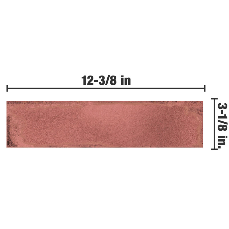 Luca 3" x 12" Ceramic Tile, Pink
