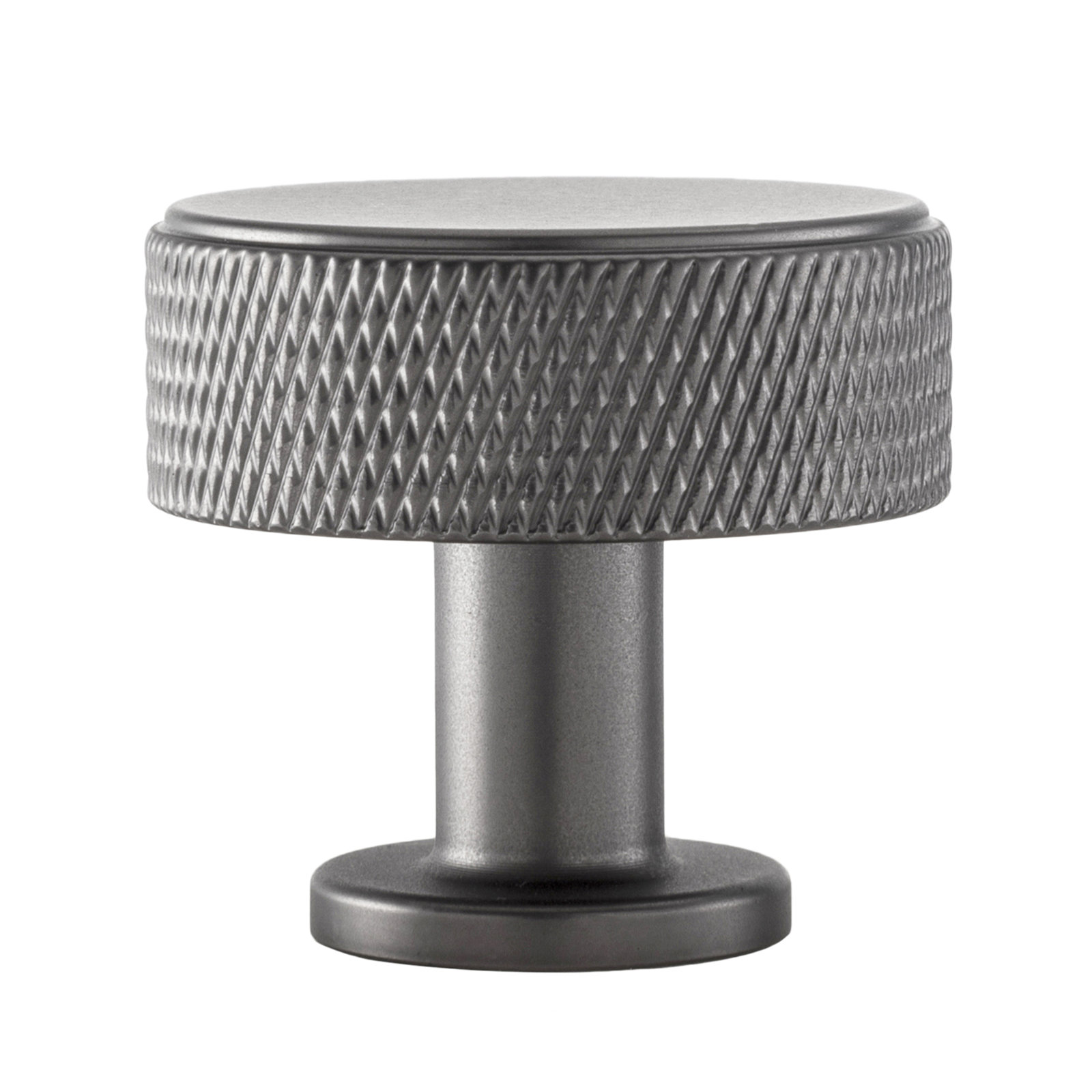 Kent Knurled Round Knob, Black Nickel, 1.38"