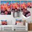 Décoration murale rose, champ rose, coucher de soleil - roses-104687370-104687378