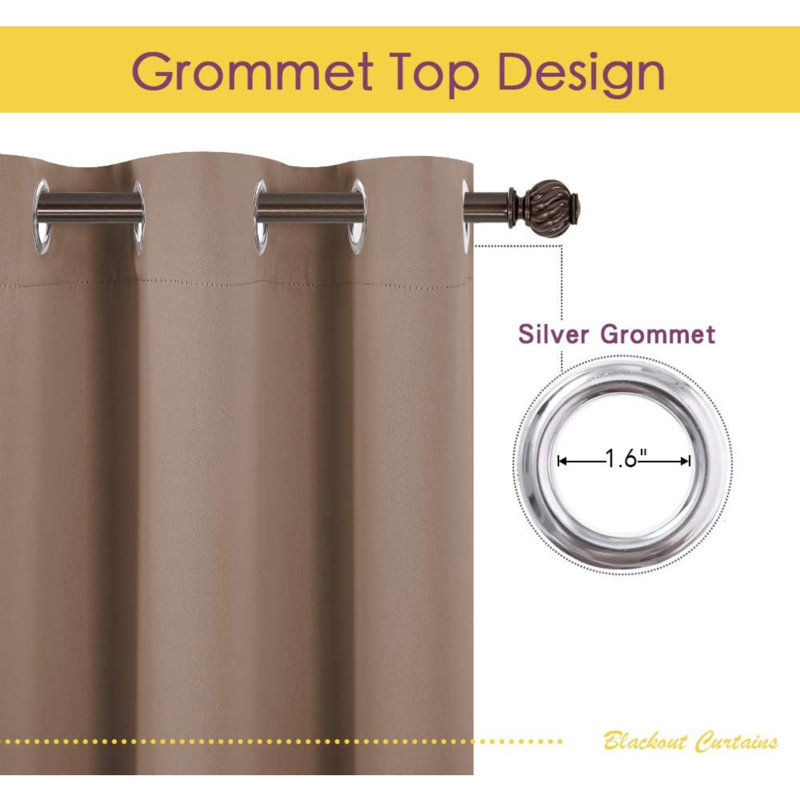 Blackout Curtain Pair, 42" W x 45" L, Cappuccino