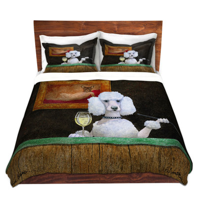 Ensemble de housse de couette chien blanc