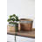Set of 2 Rectangular Basket Planters with Geometric Trim, L:10.5x8.5x8" S:7.5x5.5x6.5"