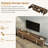 79 Inch Walnut And Silver TV Stand Entertainment Center With Drawers And Door Cabinet-359124451